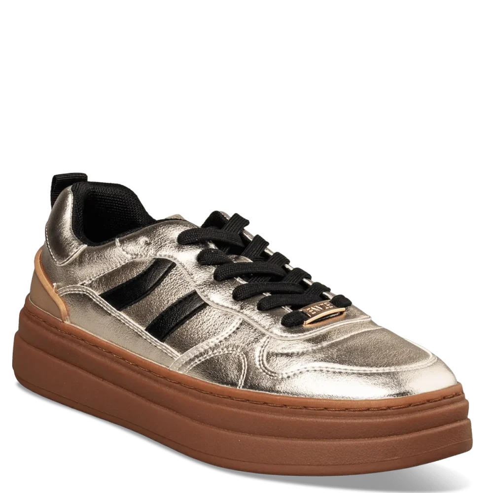 Γυναικεία μεταλλιζέ Sneakers με μαύρες λεπτομέρειες