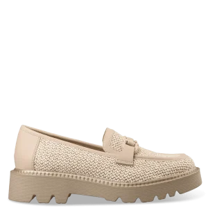Μπεζ loafers ψάθινα