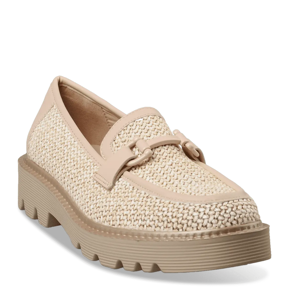 Μπεζ loafers ψάθινα
