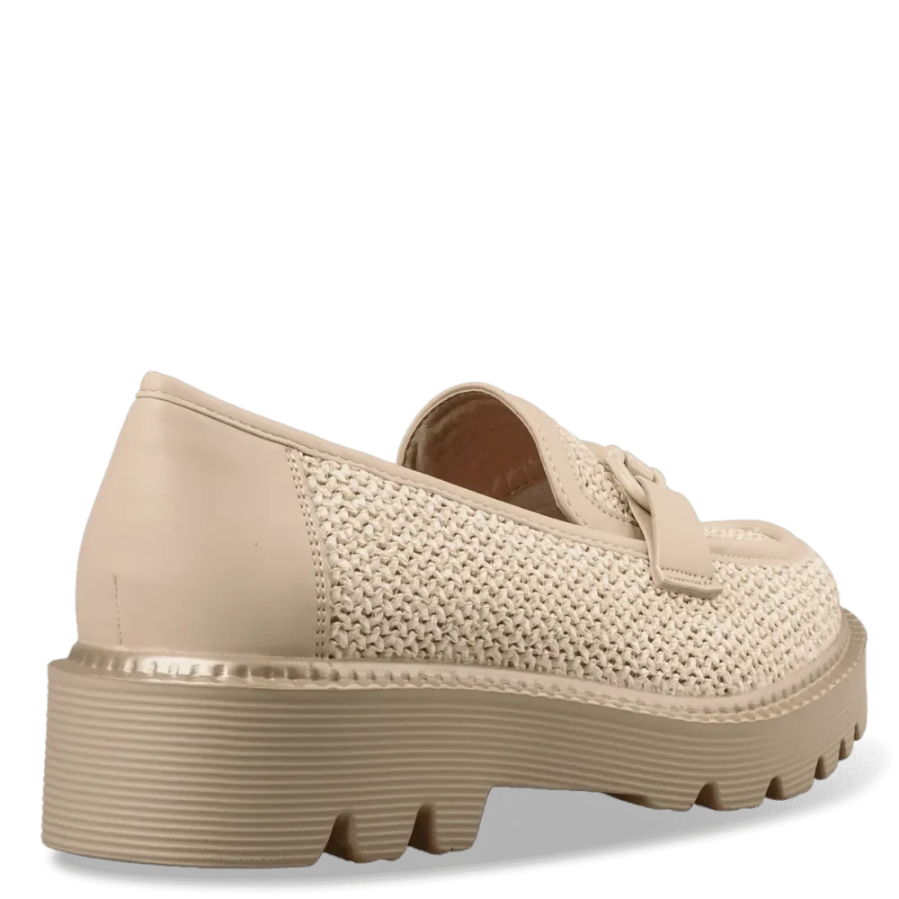 Μπεζ loafers ψάθινα