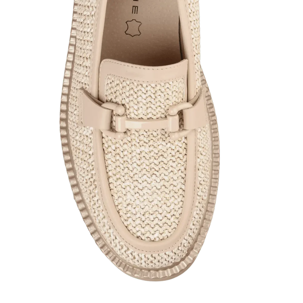 Μπεζ loafers ψάθινα