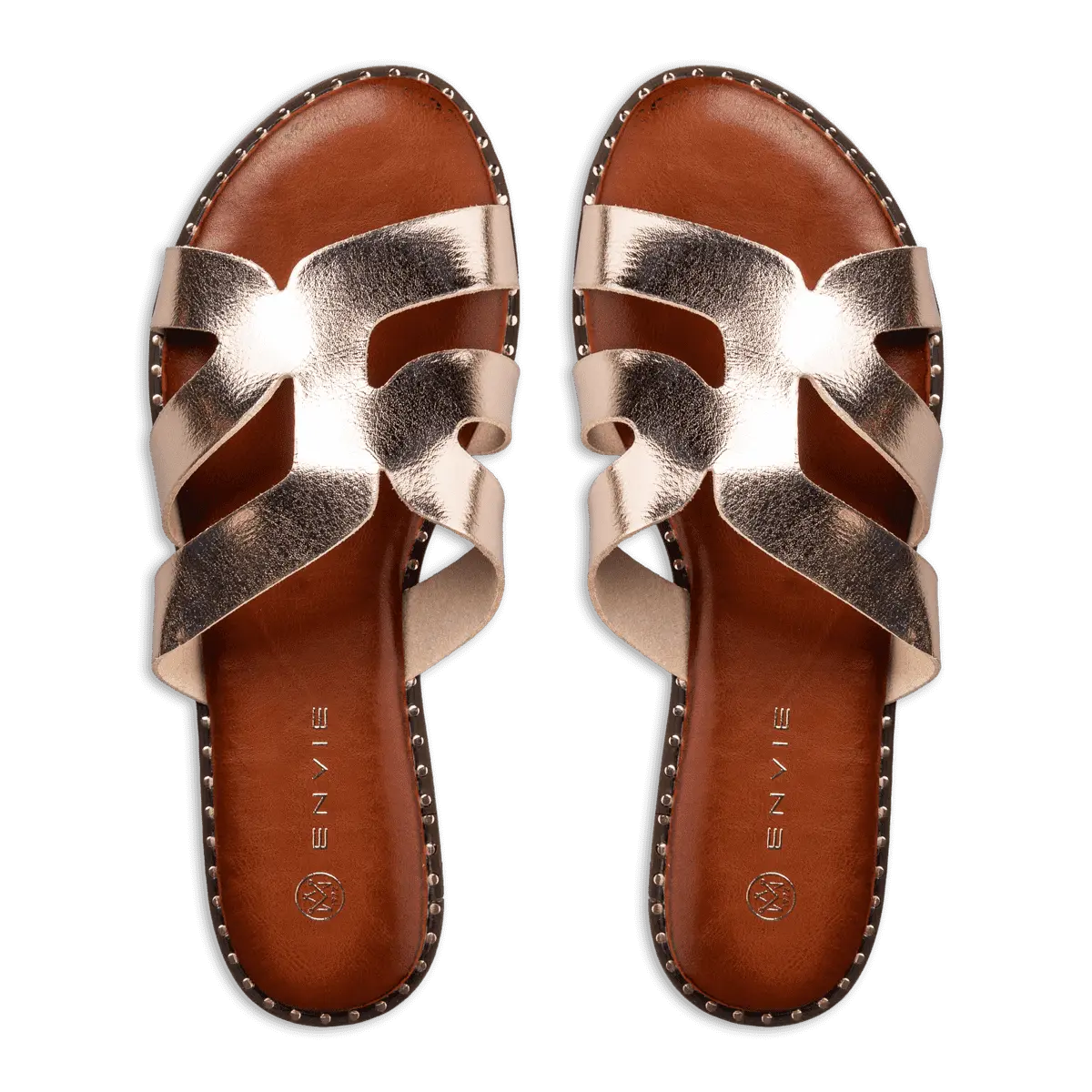 Γυναικεία Flat Σανδάλια ENVIE rose gold