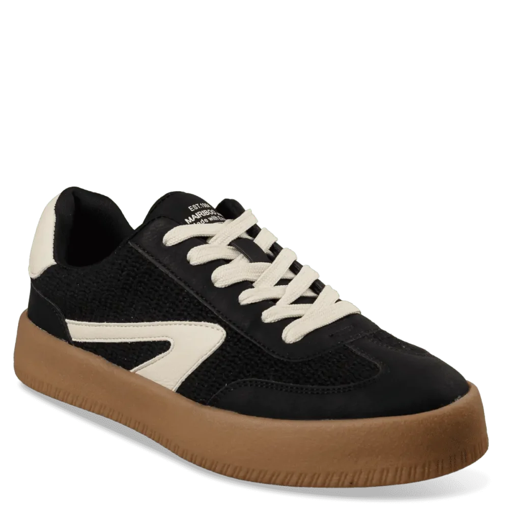 Sneakers μαύρα με μπεζ λεπτομέρειες