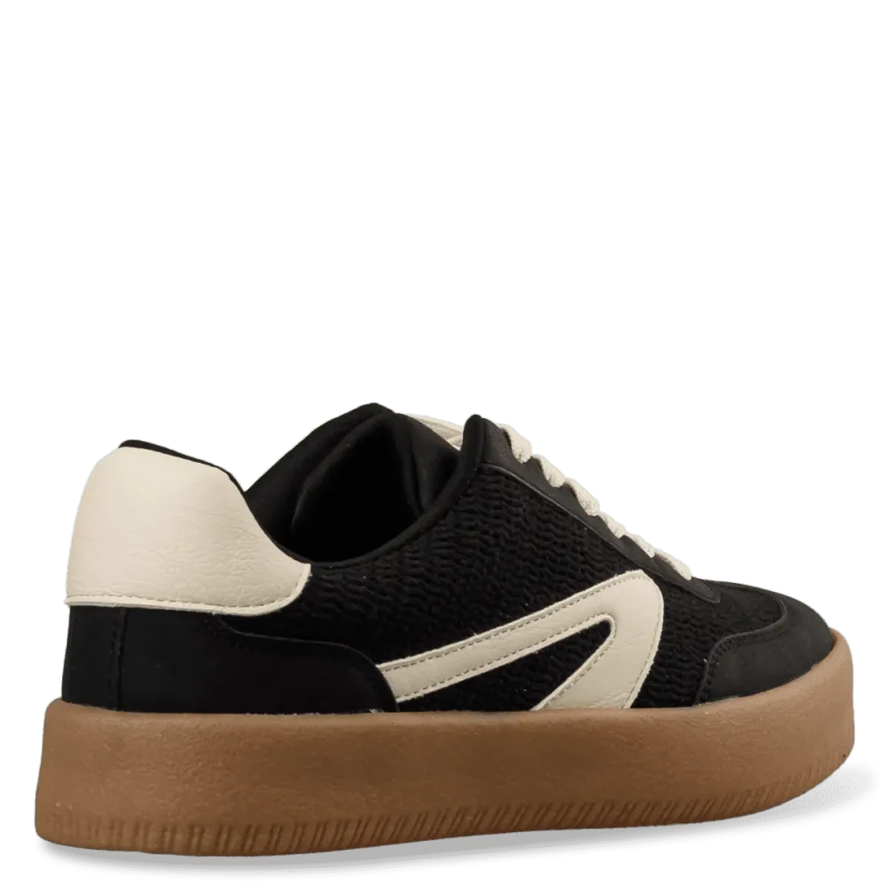 Sneakers μαύρα με μπεζ λεπτομέρειες